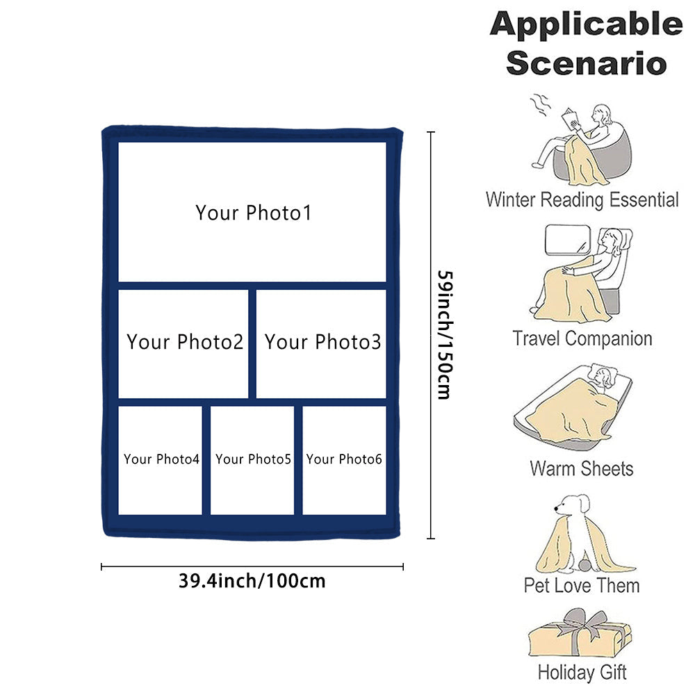 Custom Photo Blanket Soft Flannel Throw Personalized Gift for Home and Travel