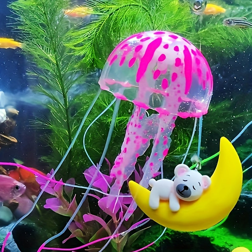 Artificial Silicone Jellyfish Aquarium Ornament for Tank Decoration