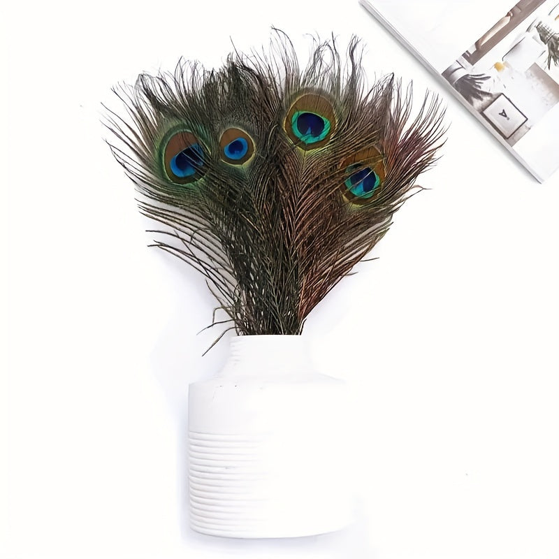 20 Pieces Faux Peacock Feathers for DIY Decorations Hats Earrings Ornaments