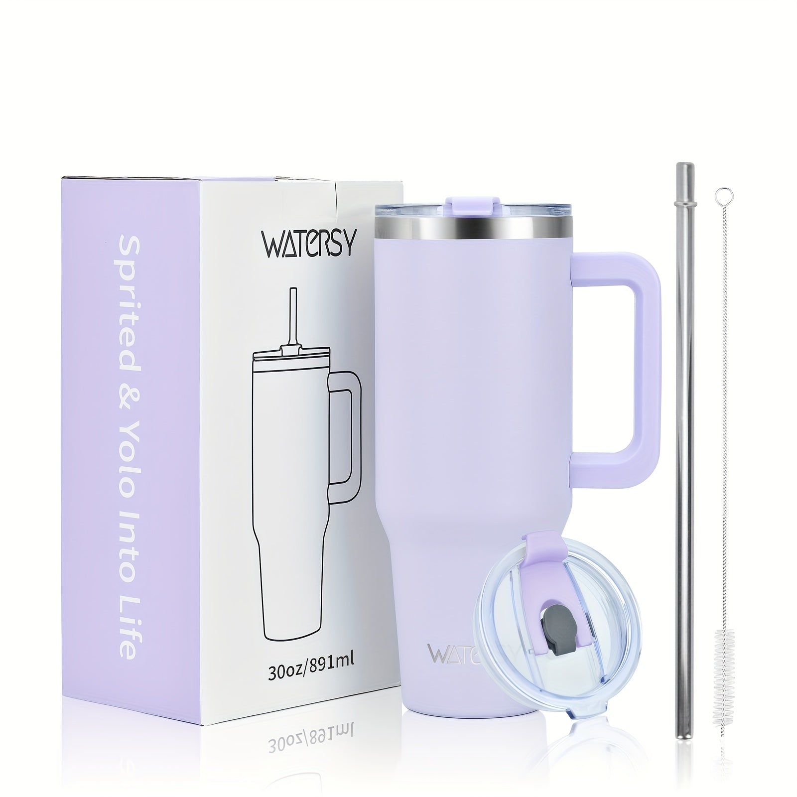 Taza de viaje aislada de acero inoxidable de 30oz y 40oz, para café caliente y frío, con tapa de pajilla