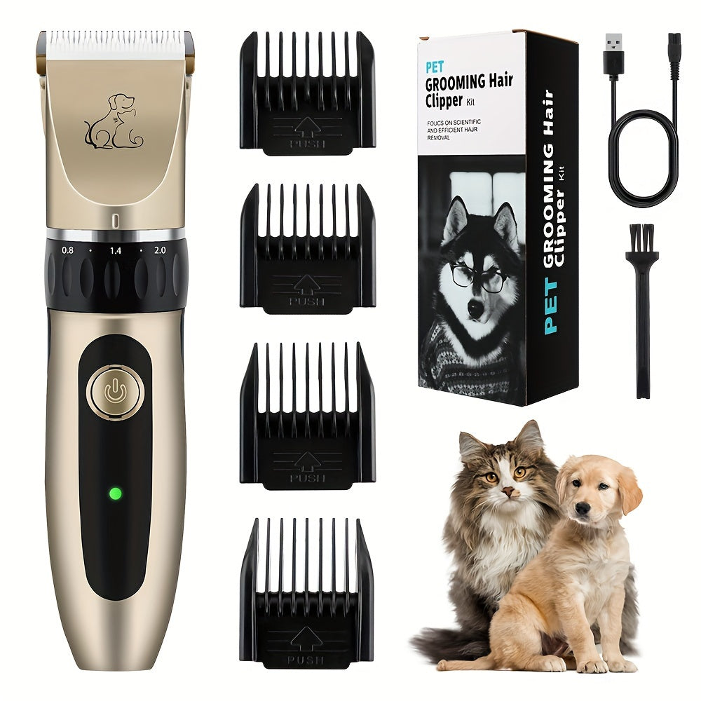 Electric Pet Hair Trimmer Rechargeable Battery Removable Blade for Dogs and Cats