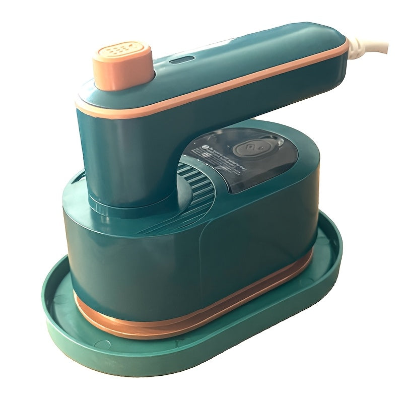 Mini qoʻl bilan sayohat uchun temir bugʻlovchi, kompakt, bukadigan kiyimlar bugʻlovchi, oq/yashil