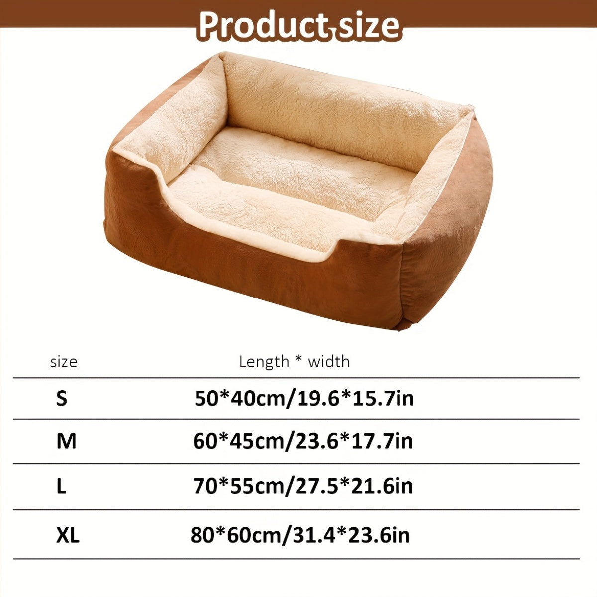 Plush Dog Bed with Elastic PP Cotton for All Breeds Multiple Sizes and Colors