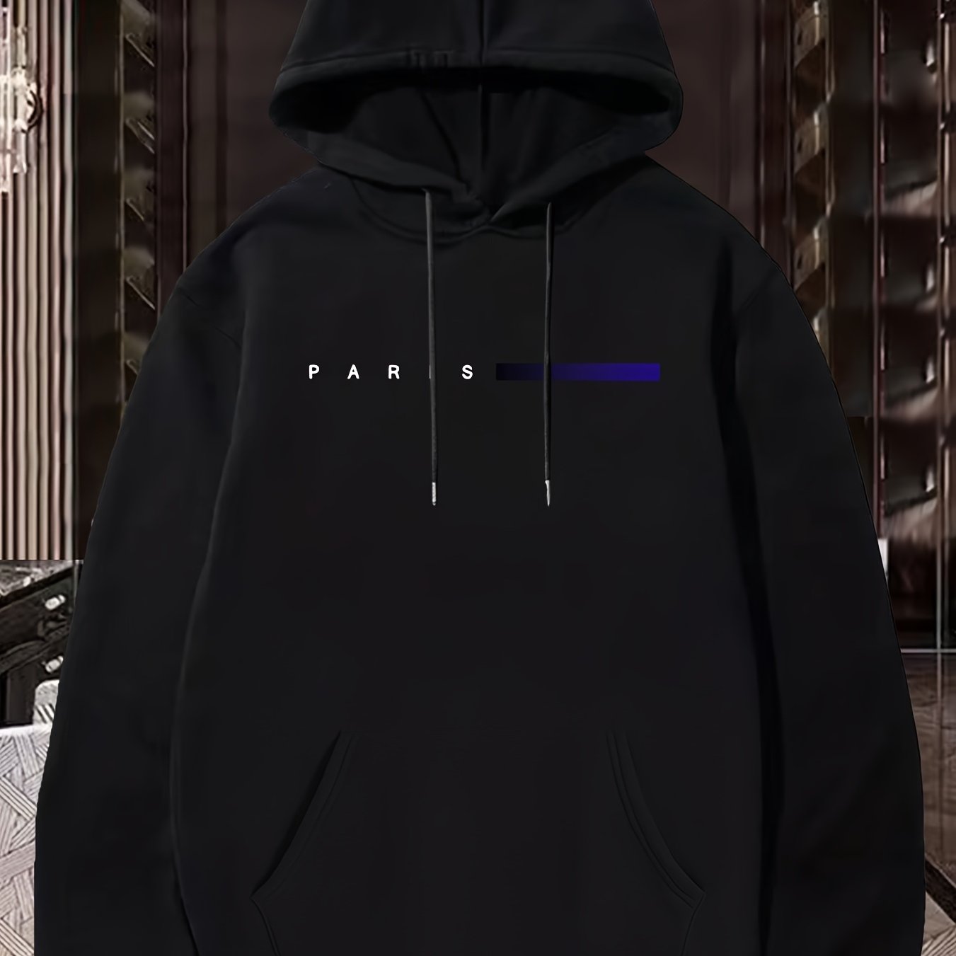 Men's Geometric-Patterned Polyester Sports Costume Hooded Long Sleeve with Applique