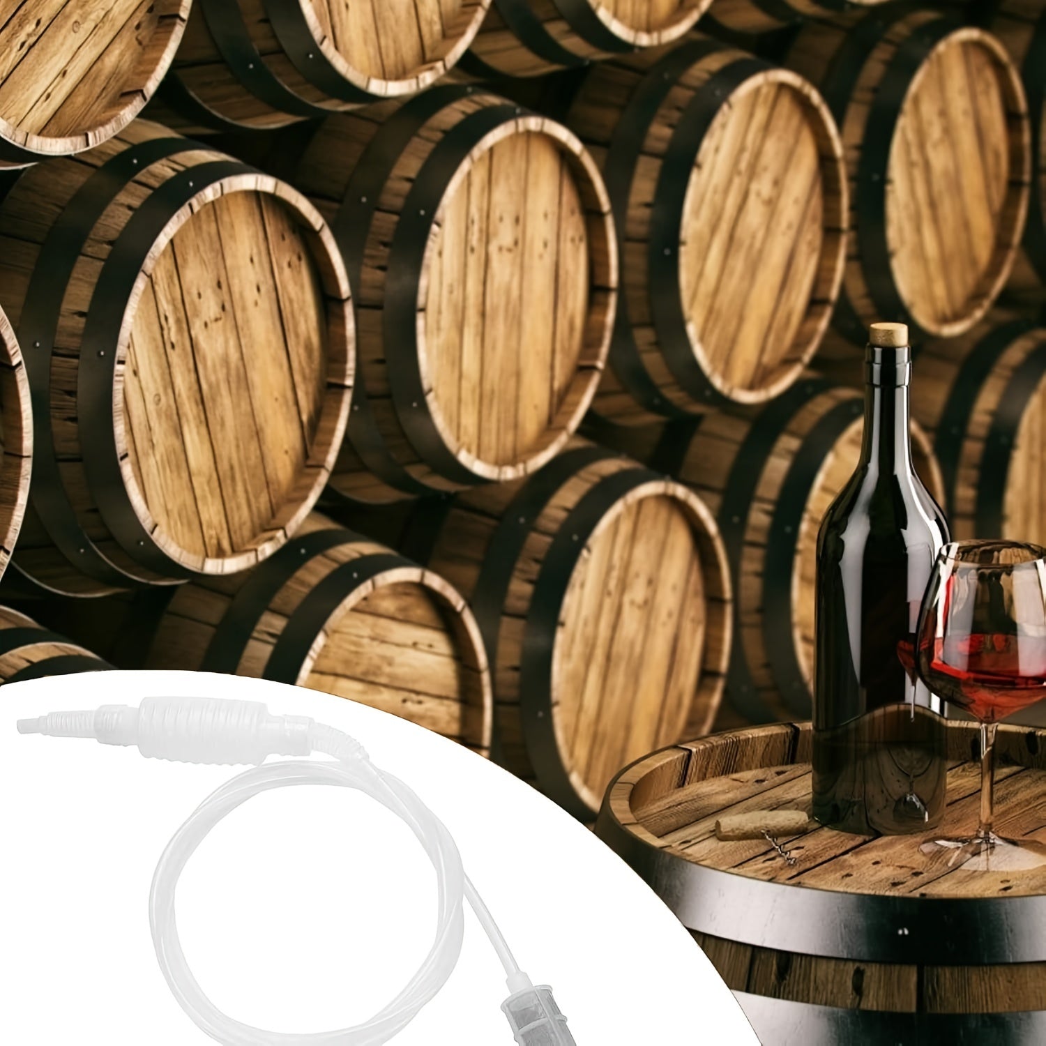 Plastic Wine Siphon Filter with Hose Clip for Home Winemaking and Brewing