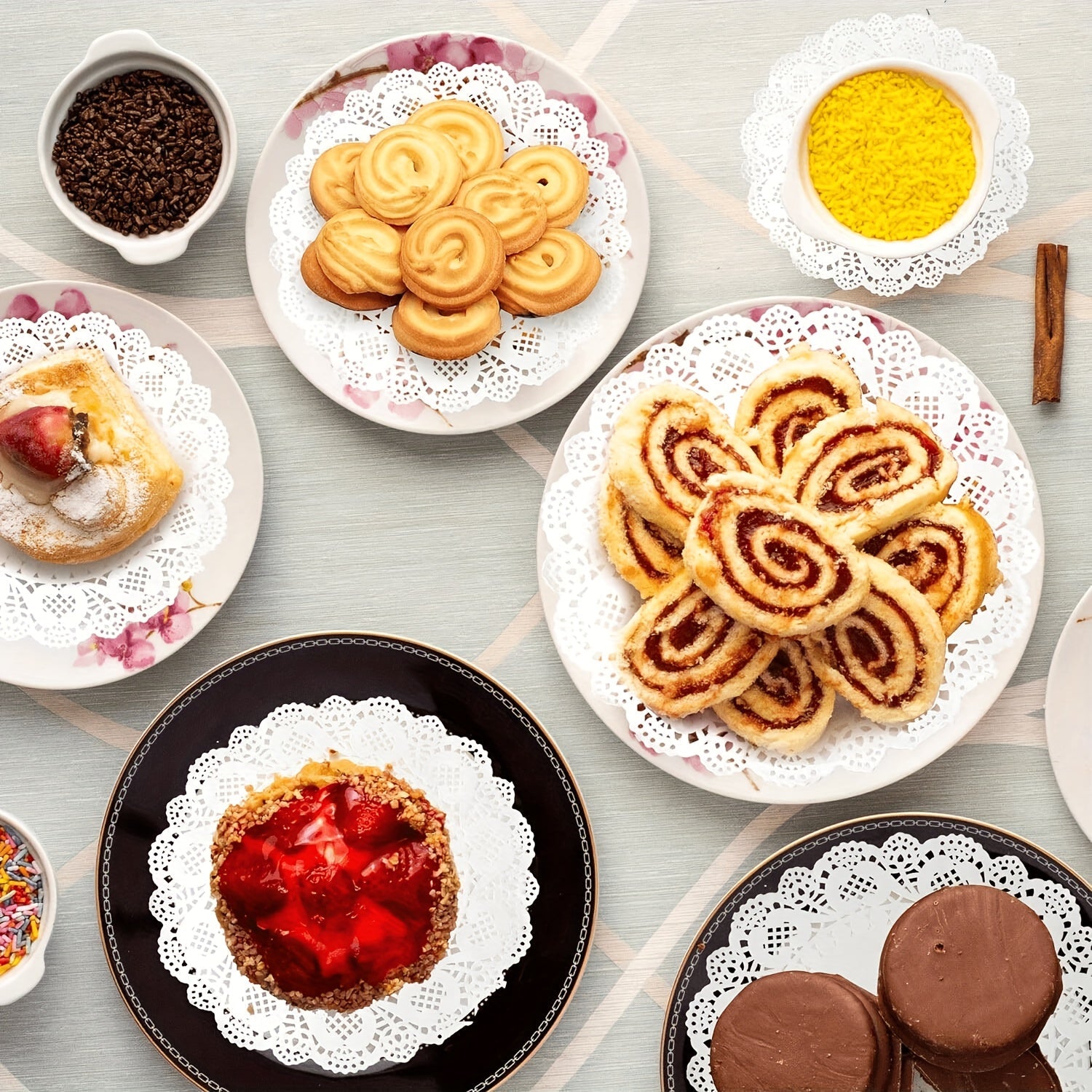 White Lace Paper Doilies Assorted Sizes for Desserts and Special Occasions