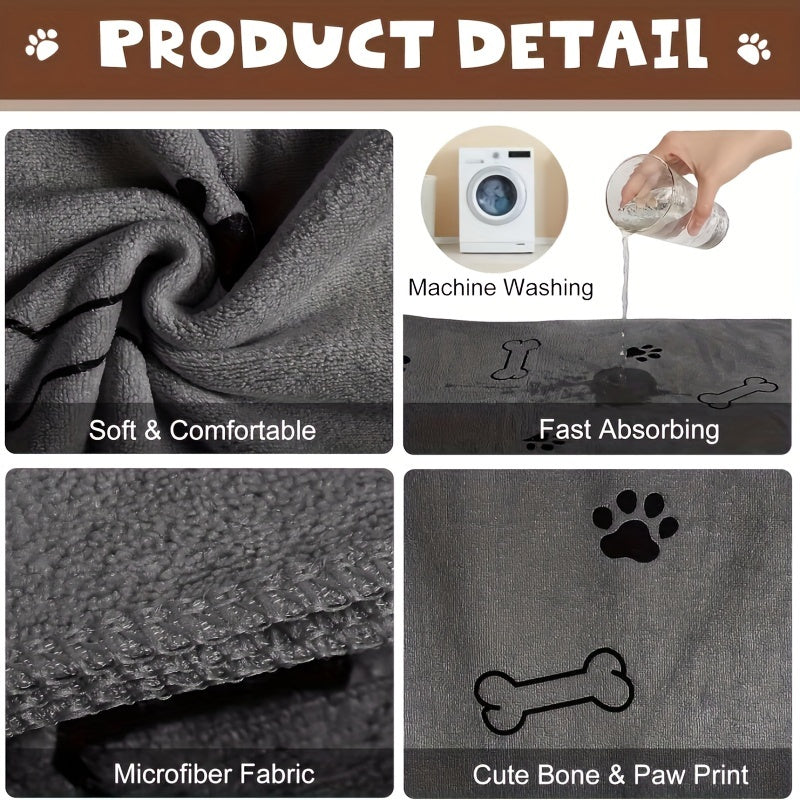 Microfiber Dog Towel for Quick Drying Pet Grooming Medium Size Absorbent Bath Towel