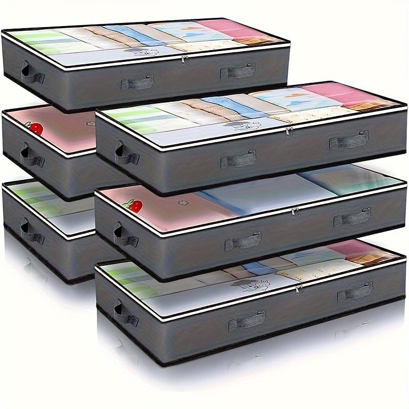 90L Under Bed Storage Containers with Clear Windows and Reinforced Handles for Bedding Clothes and Toys