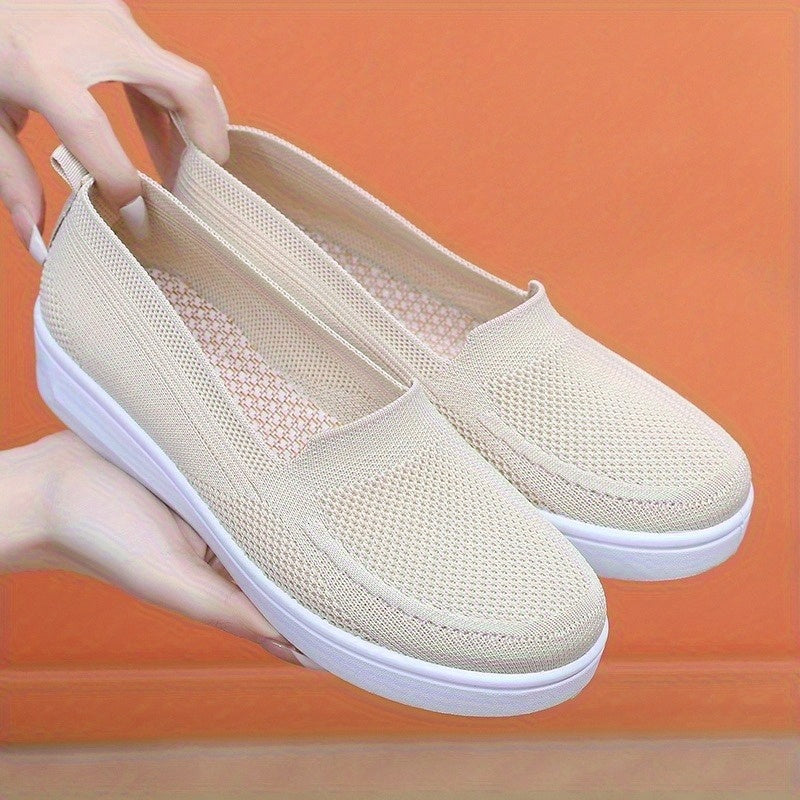 Women's Slip-On Flats Breathable Fabric Casual Shoes All-Season