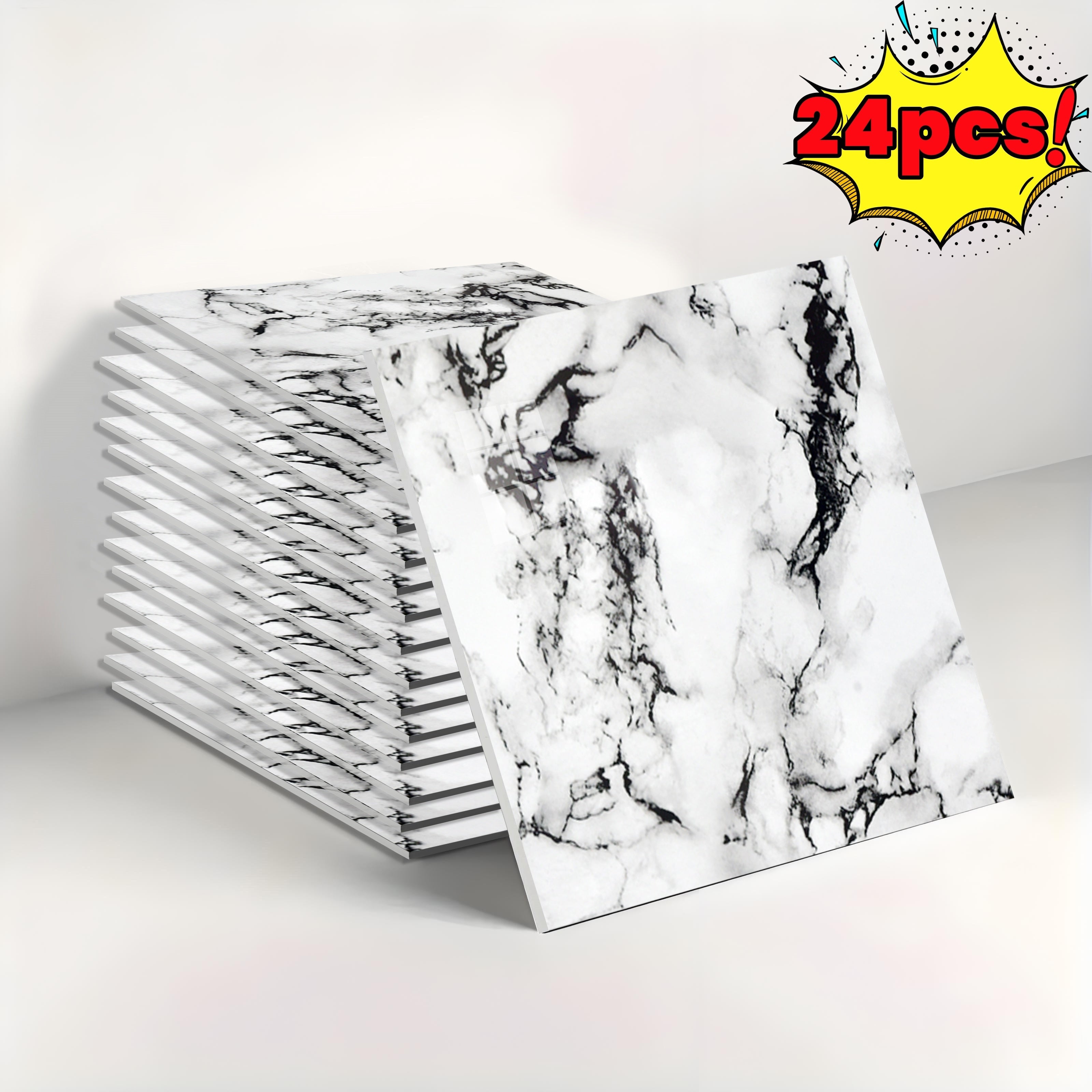 Vintage Marble Self-Adhesive Wall Tiles Waterproof Peel and Stick Backsplash for Bathroom Kitchen Living Room