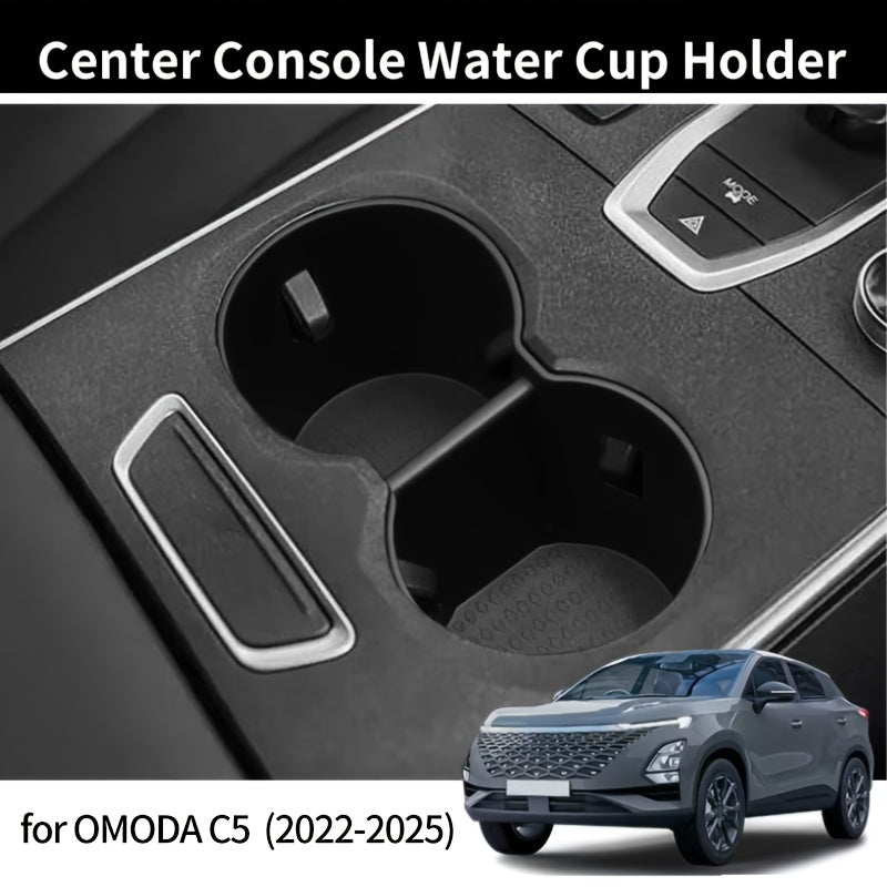 Car Interior Cup Holder Organizer Black for 2022-2025 OMODA C5 Adjustable Storage