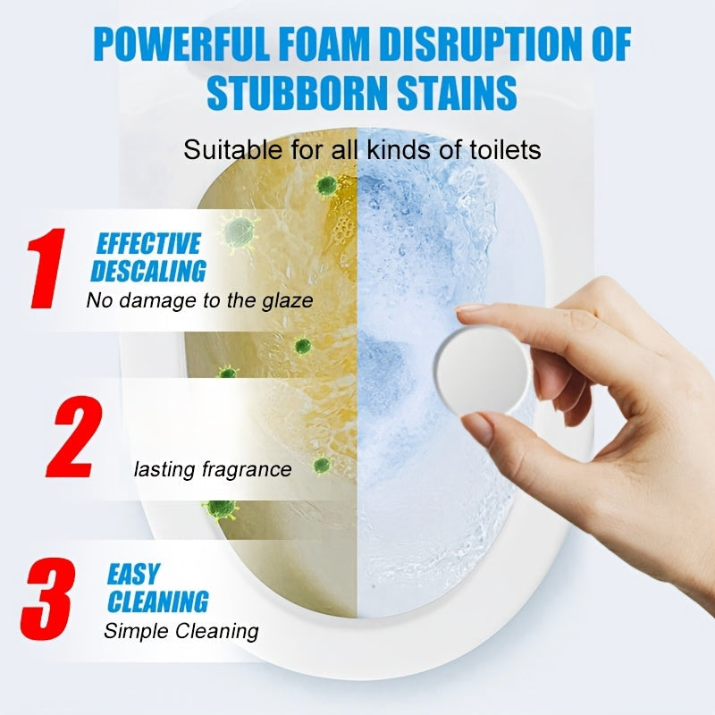 Chuqur tozalash uchun tualet tabletkalari, gazlangan, dog'lar va qoldiqlarni olib tashlaydi