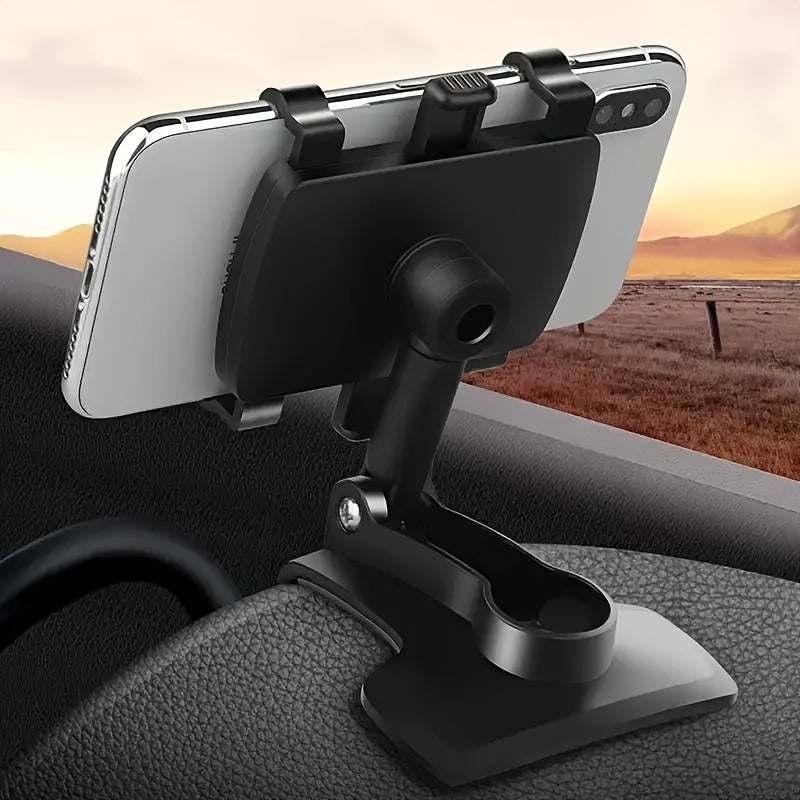Universal Car Phone Holder ABS Material 360° Adjustable Spring Clip Fits 7.62-17.78cm Devices