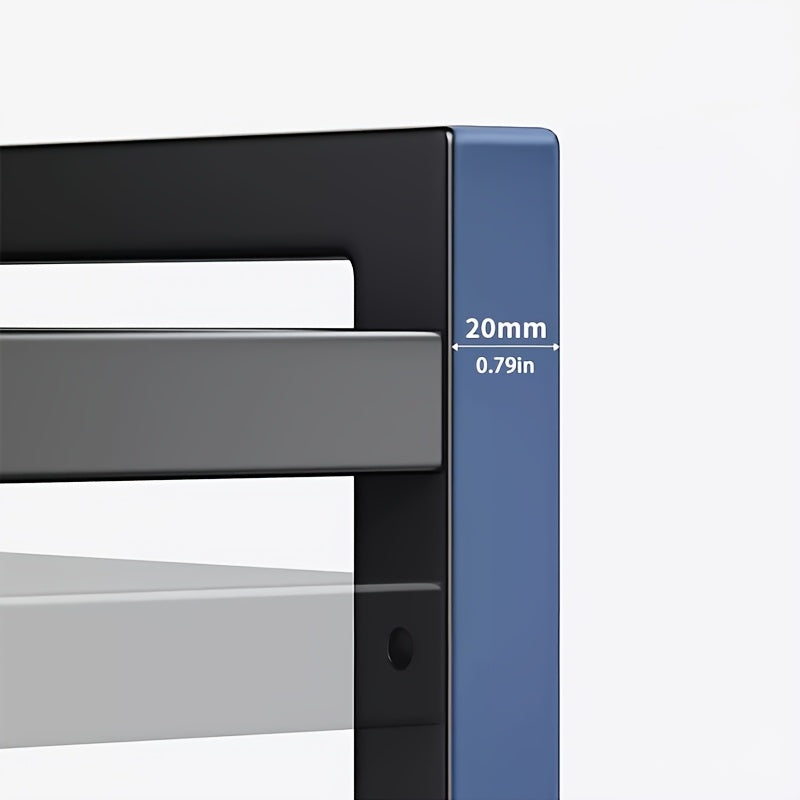 Black Expandable Kitchen Microwave Rack with Hooks and Utensil Storage 37-61cm