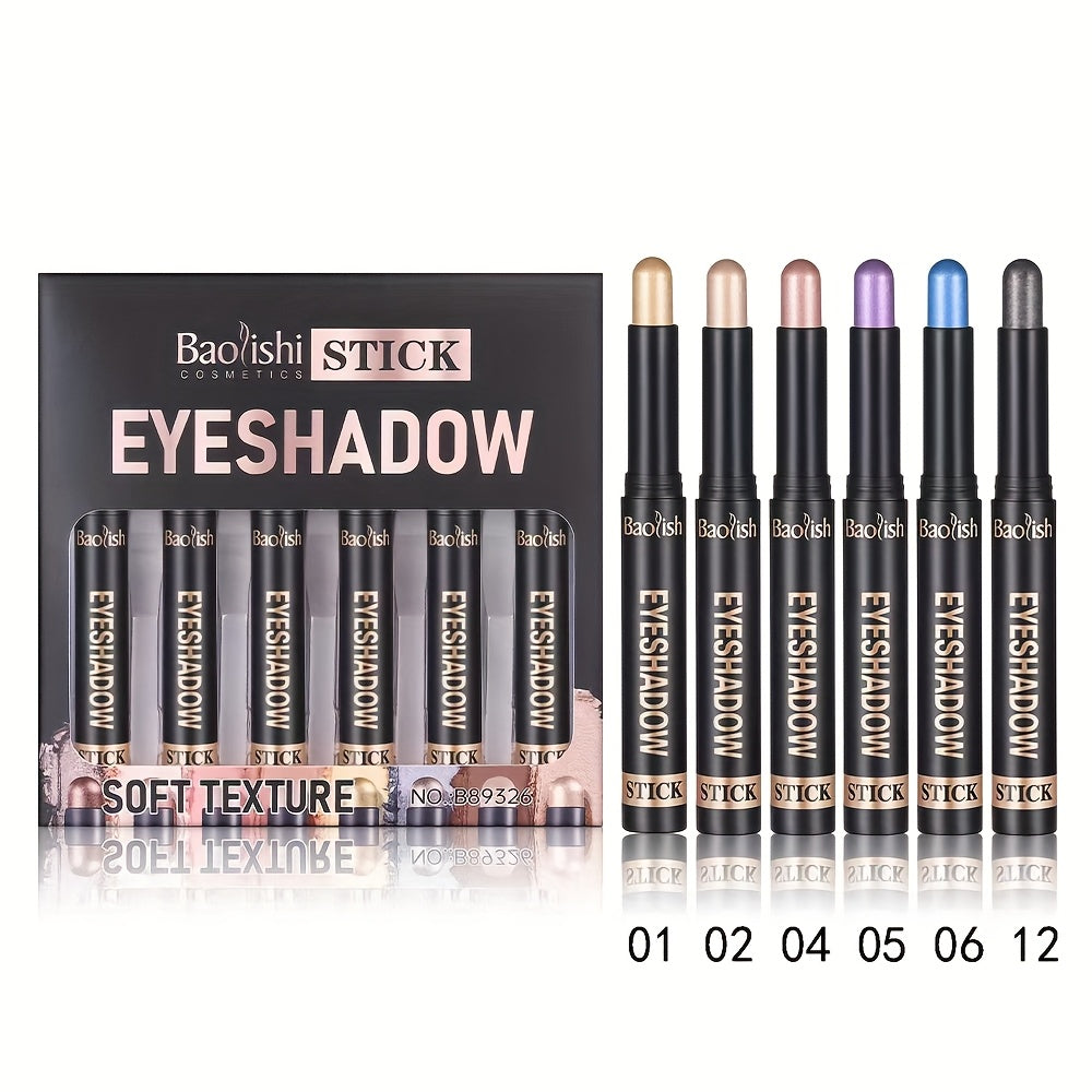 Women Multi-Color Matte and Shimmery Eyeshadow Stick Set Long-Lasting