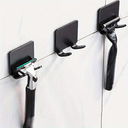 Bathroom Organization Set 3-Piece Self-Adhesive Razor Holder Towel Hooks No Drilling