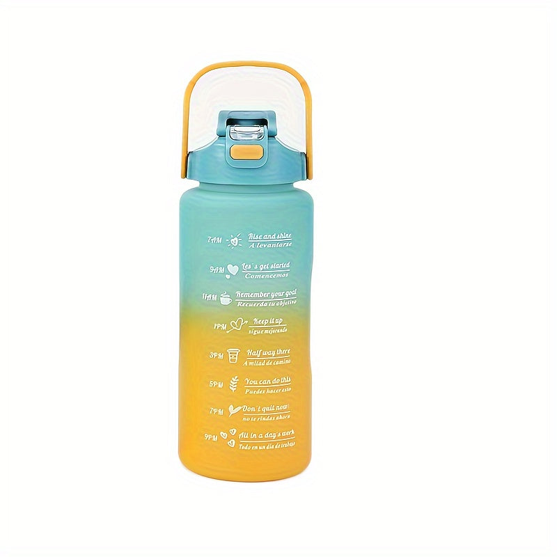 Set of 3 Motivational Water Bottles 2000ml 800ml 300ml with Straw and Sleeve