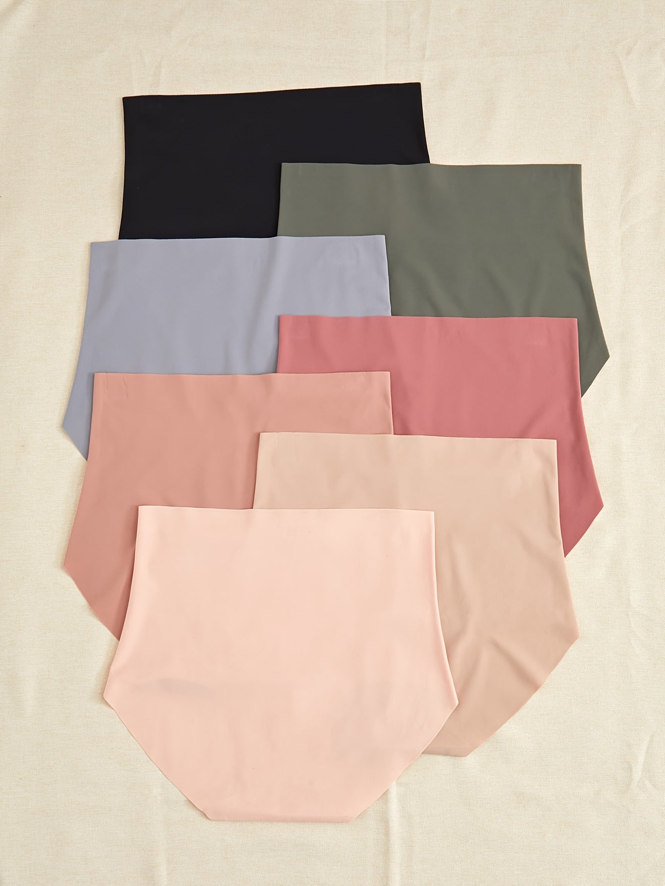 Set of 7 High-Waist Seamless Women's Briefs in Solid Nylon Blend
