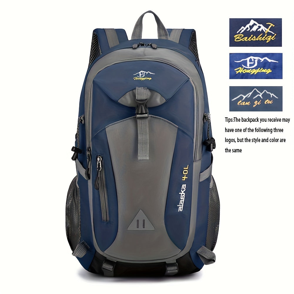 Unisex Camping Backpack Lightweight Zipper Water Bottle Straps Polyester Sports