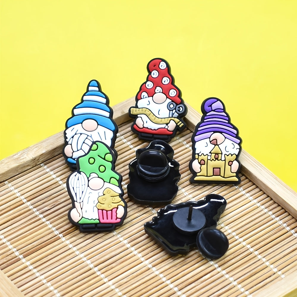 Set of 25 Colorful Enamel Pins with Cake, Camera, Apple, Football, Volleyball, and Gnome Designs for Bags and Accessories