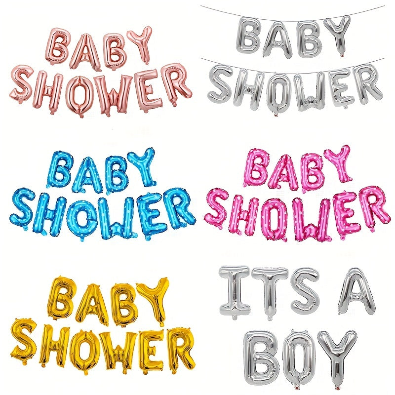 40.64cm Baby Shower Balloon Banner for Gender Reveal Party with "It's A Boy," "It's A Girl," and "Oh Baby" Foil Balloons