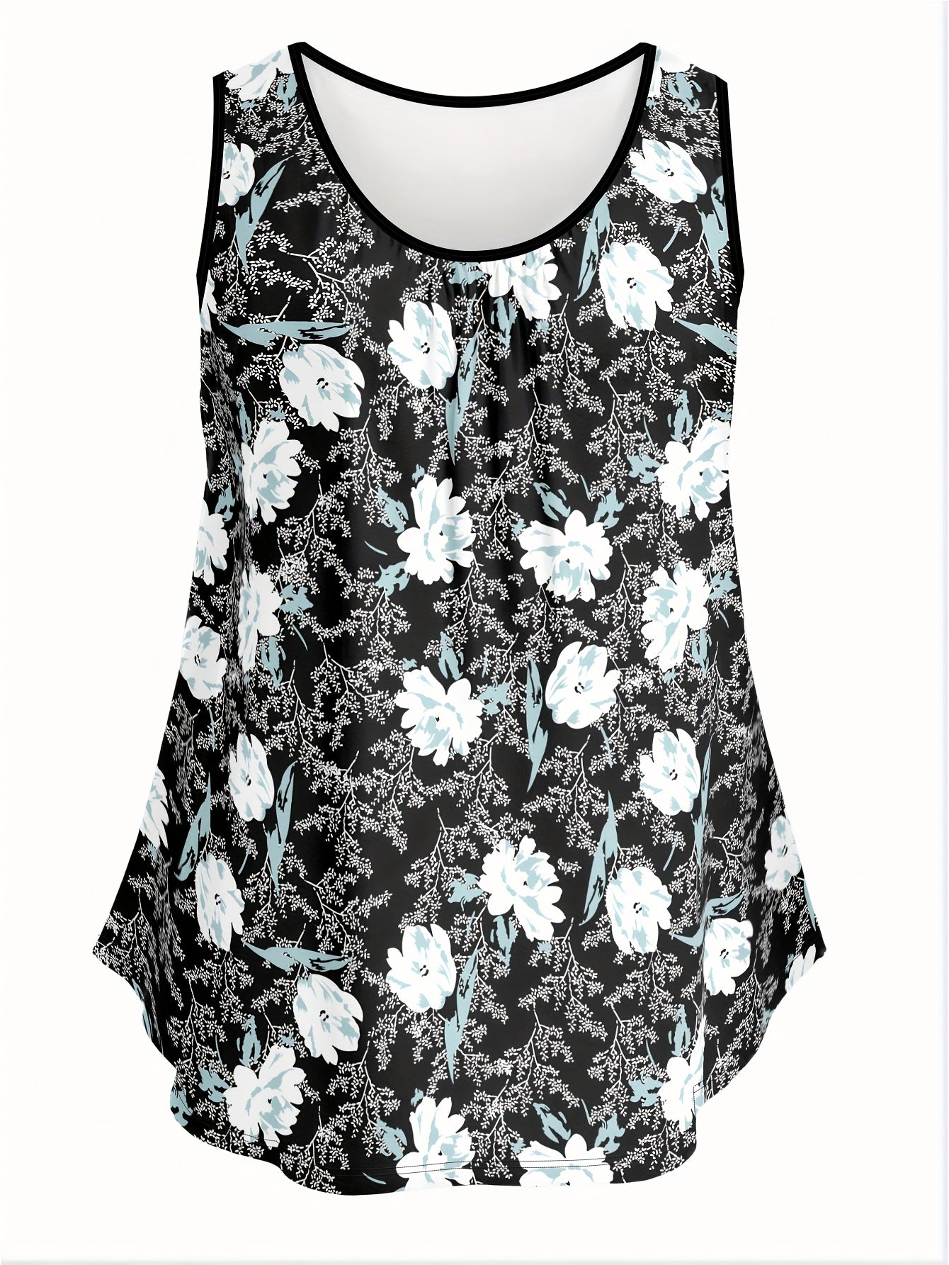 Top de tirantes para mujer de talla grande con estampado floral, transpirable, para verano, ropa casual