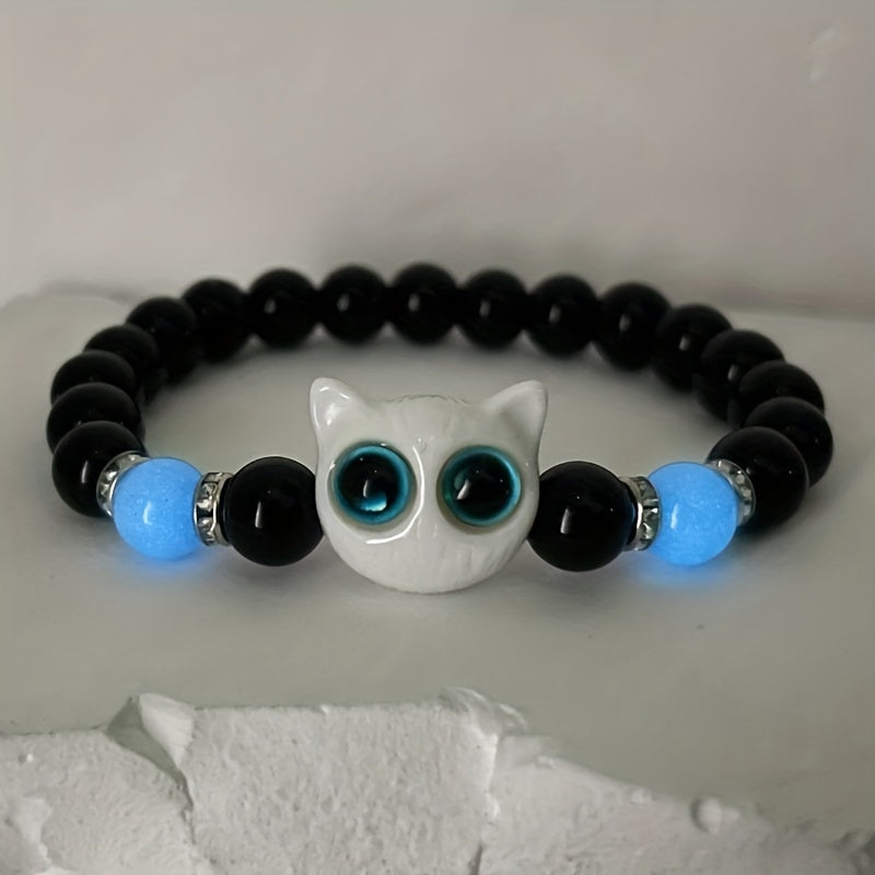 Yorug'likda porlaydigan mushuk zargarlik to'plami, bo'yinbog'lar va taqinchoq bilan juftlar va do'stlar uchun