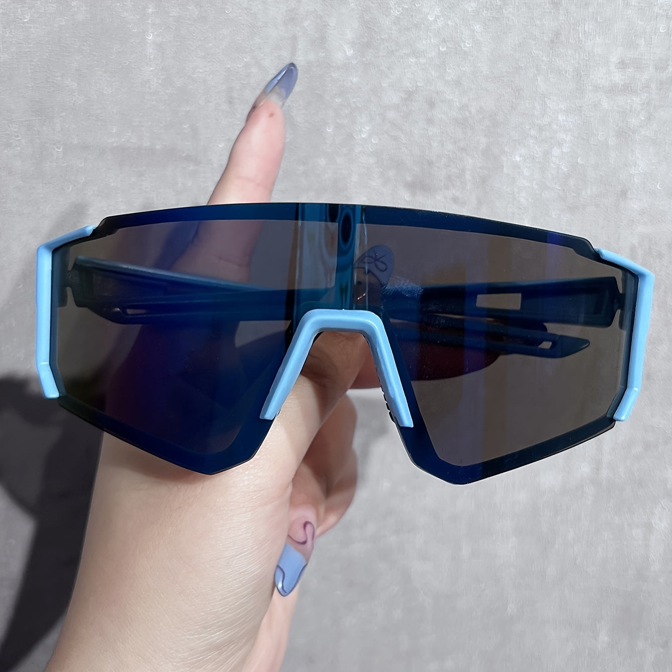 Women's Sports Cycling Sunglasses Large Frame Ink Coating Metal Hinge