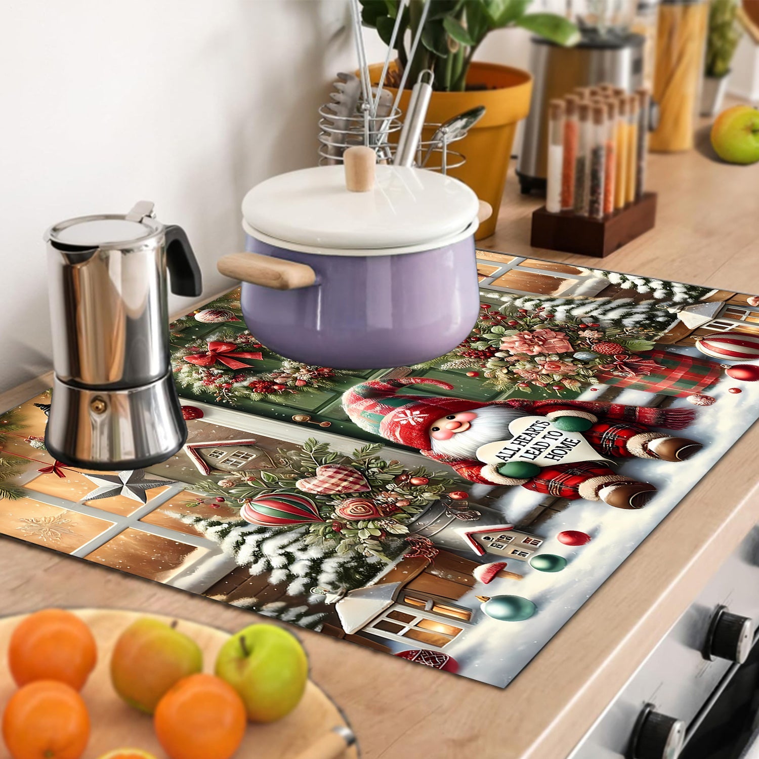 Festive Waterproof Anti-Slip Stove Cover for Electric Glass Cooktops