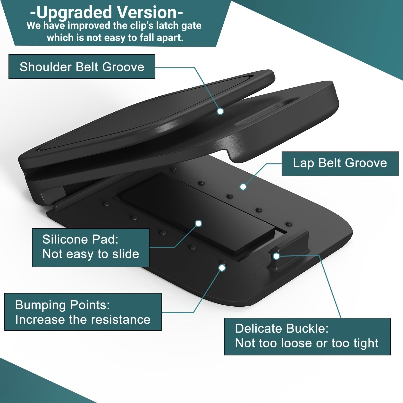 Cojín de cinturón de seguridad para coche, soporte para cuello ergonómico, duradero, poliéster ajustable