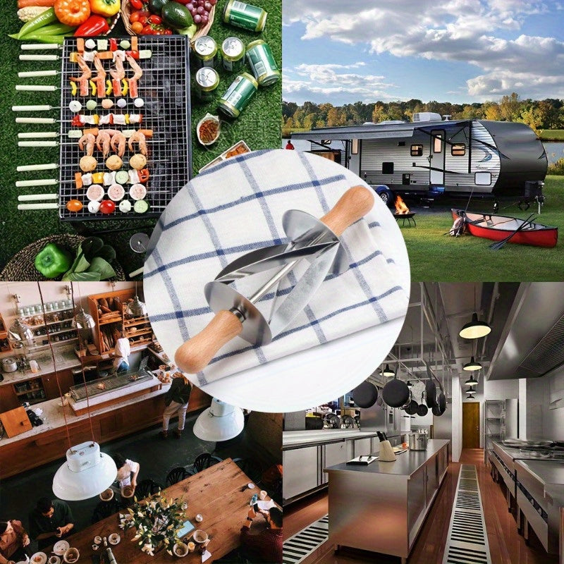 Stainless Steel Croissant Rolling Cutter Pastry Wheel for Baking and Cake Making