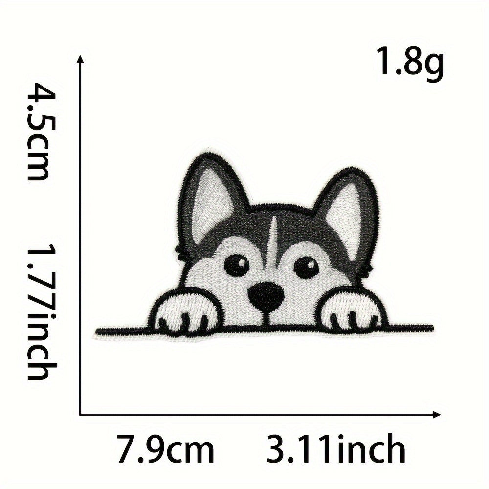 Set of 9 Embroidered Dog Patches Cartoon Animal Appliques for Clothes Denim Jackets Backpacks Craft Projects