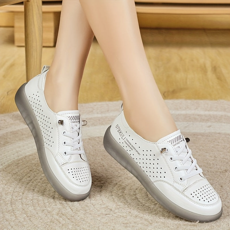 Women's White Slip-On Sneakers Casual Shoes Lightweight Comfort