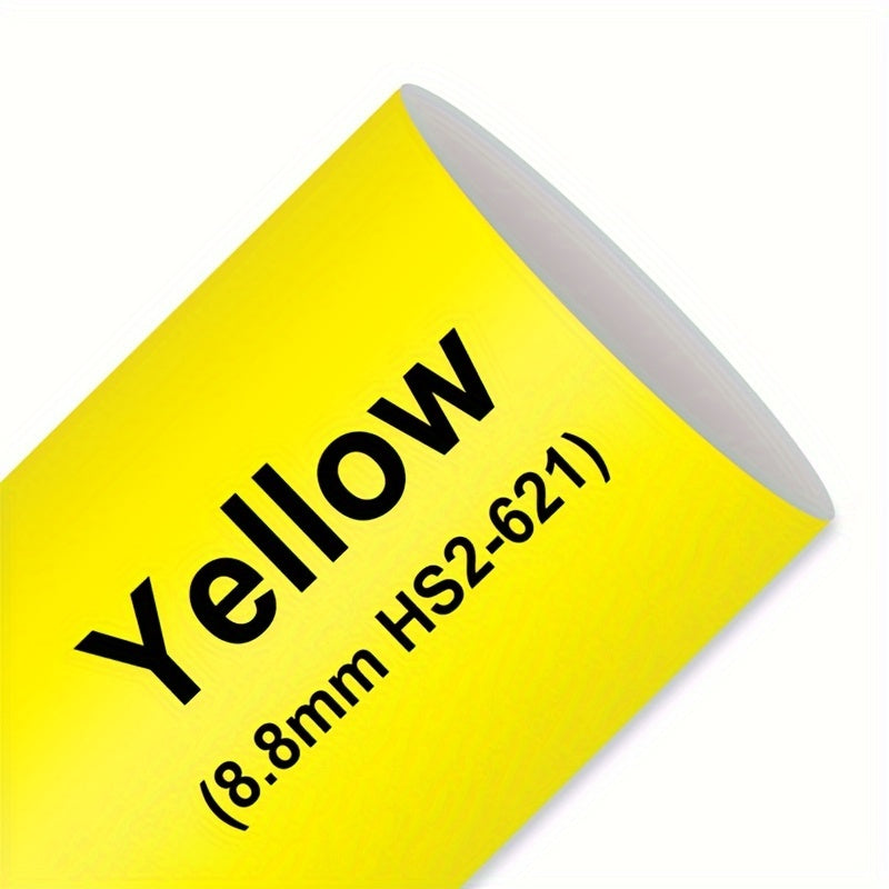 Heat Shrink Tubing Label for Wire Cable Black on Yellow 11.7mm 1.5m