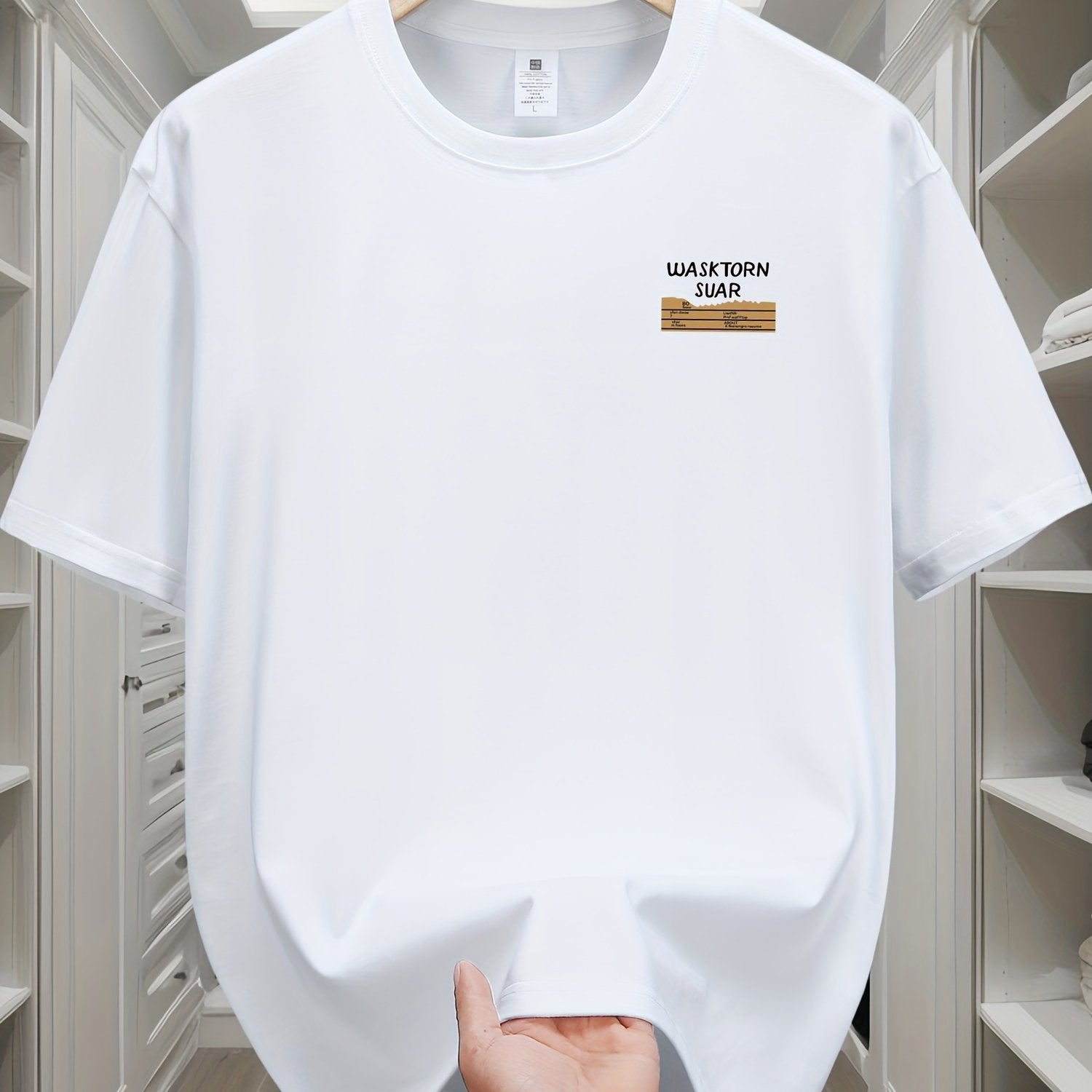 Camiseta casual de algodón con estampado gráfico para hombre, cuello redondo, manga corta, ropa de verano para exteriores