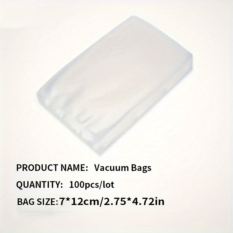 Pack of 100 Reusable Vacuum Sealer Storage Bags Embossed Dot Puncture-Resistant