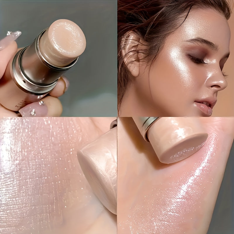 Barra de resaltador en gel resistente al agua, brillo natural, cobertura media, rubor para todos los tonos de piel