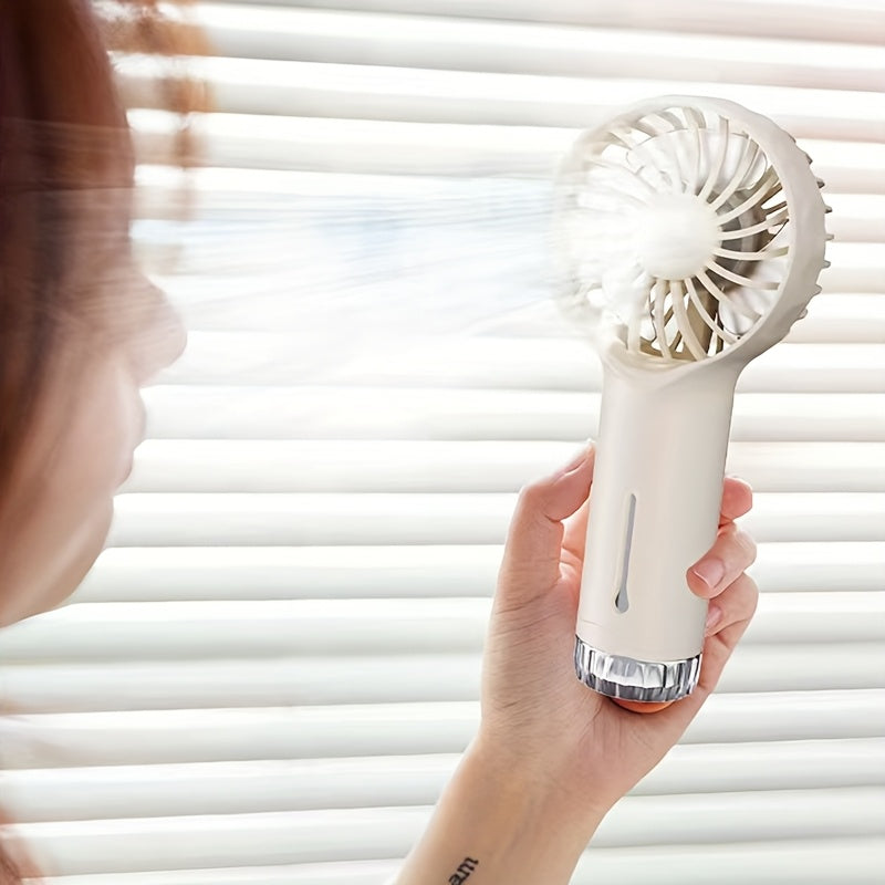 Portable Mist Spray Fan with USB Charging 3-Speed Rechargeable Battery for Skincare and Travel