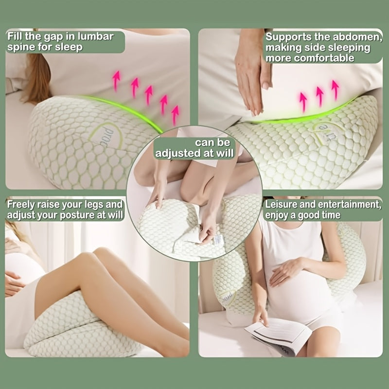 Maternity Pillow Full Body Support U-Shape Adjustable Soft Polyester Pregnancy Cushion