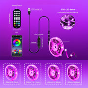 RGB LED TV Backlight Strip Dimmable Multi-Color USB Powered Remote App Control Indoor Lighting 2-5m