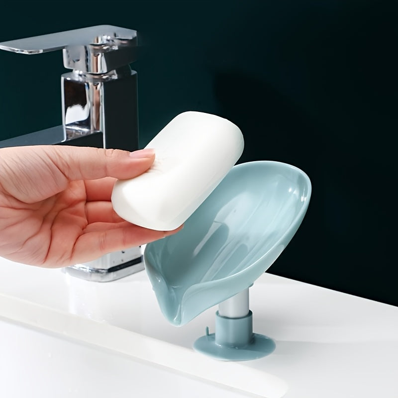 Oval Plastic Soap Dish with Self-Draining Design for Bathroom Decor
