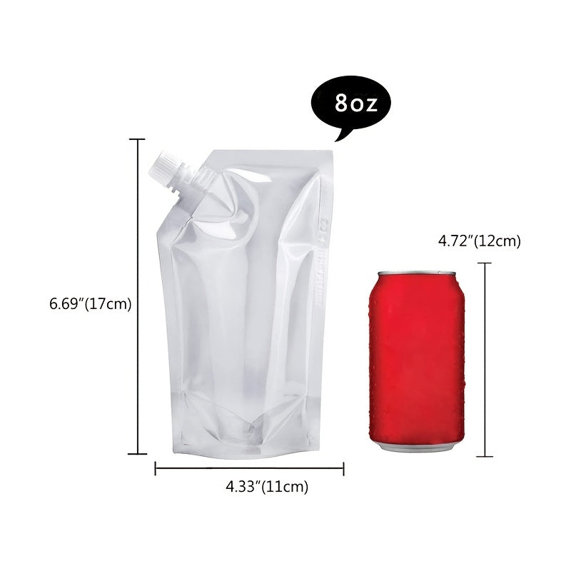50pcs Disposable Beverage Bags for Milk Tea Juice with Self-Standing Suction Mouth