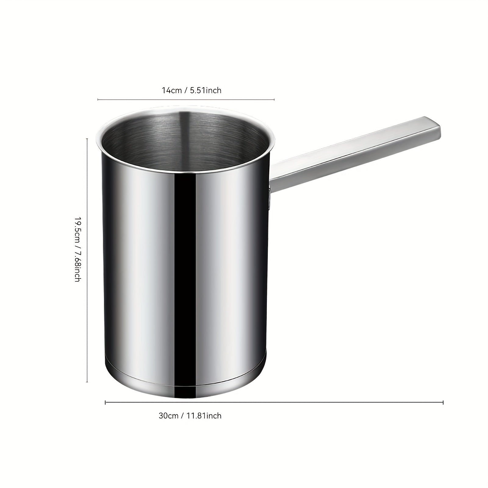 304 Sinfiy Stainless Steel Mini Fryer filtrlash tarmog'i bilan, chuqur, suyuqlikdan himoyalangan, Gaz va induksiya pechlari uchun ideal, Tovuq va Fransuz kartoshkasi uchun mukammal, Fryer aksessuarlari.