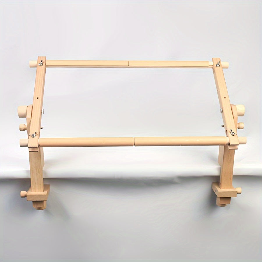 Portable Beech Wood Embroidery Stand for Cross Stitch Sewing with Detachable Clip