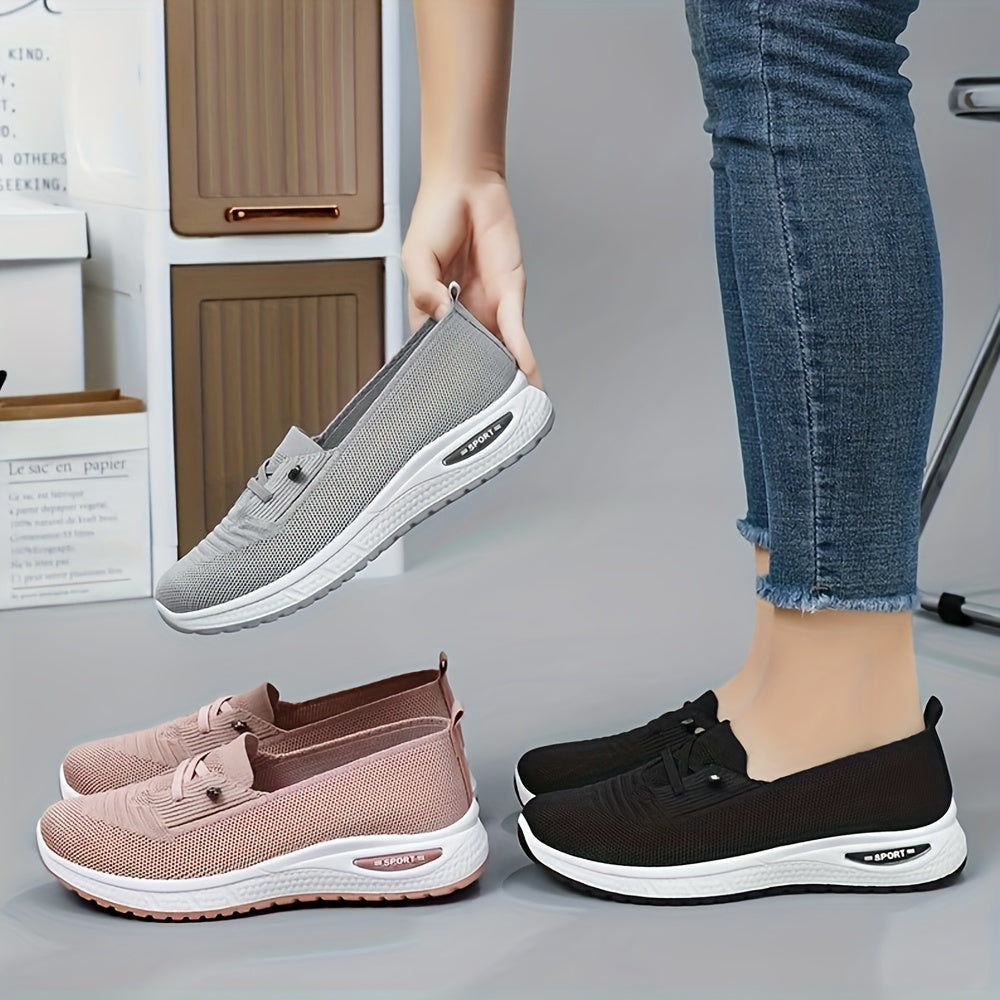 Women's Casual Mesh Slip-On Sneakers Blue Lightweight Comfort