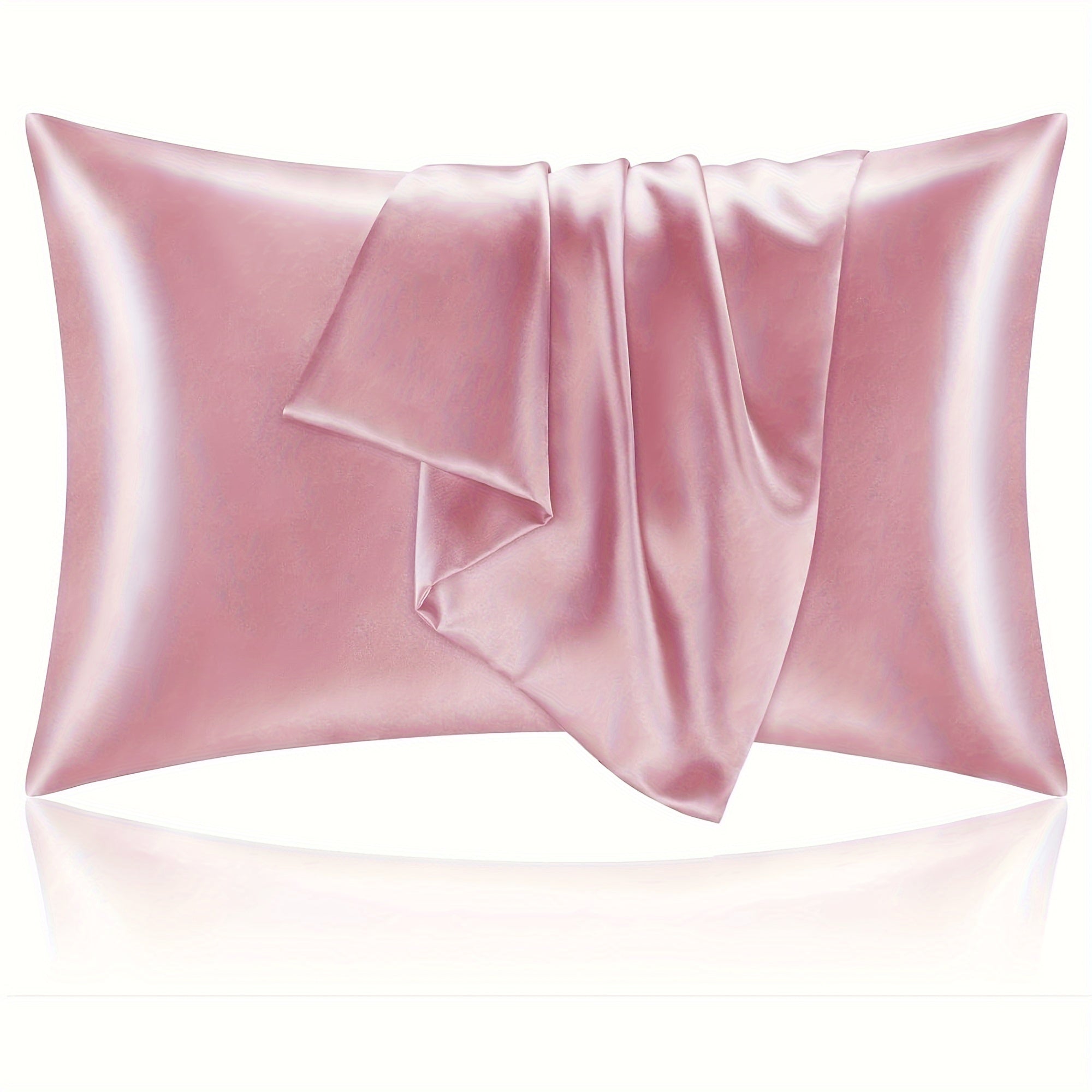 Silky Polyester Satin Pillowcase Envelope Closure Available in Various Sizes Bed Pillow Cover for Bedroom Decor