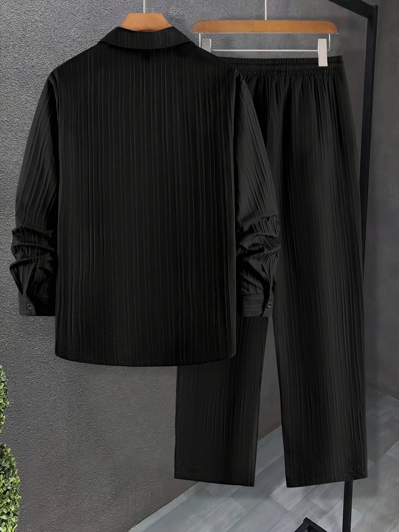 Мужской повседневный костюм большого размера с V-образным вырезом, полиэстер, однотонный, классический крой