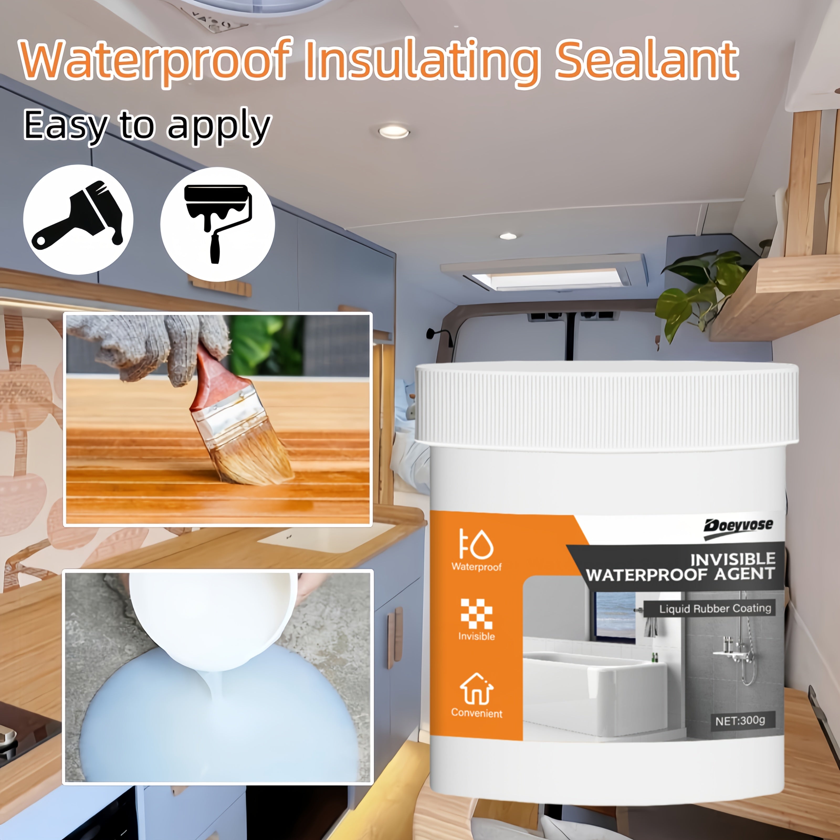 Invisible Waterproof Sealant for RVs Clear Interior Exterior Repair Adhesive