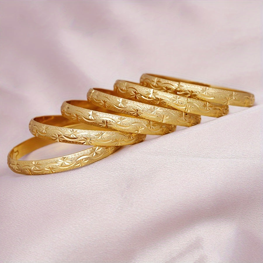 Набор из 6 винтажных браслетов - стильные медные браслеты для женщин, отлично подходят для свадеб и вечеринок, идеальный подарок на День святого Валентина.