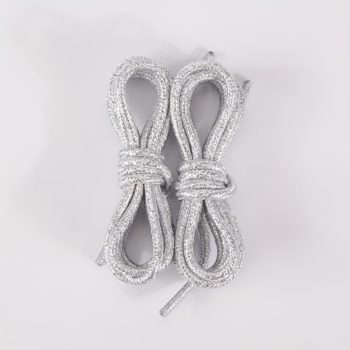 Unisex Elastic Metallic Shoelaces Round Thin Suitable for Sneakers Boots